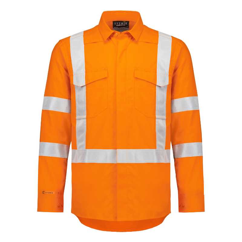 Orange Flame Lightweight Ripstop X Back Taped Shirt ZW187