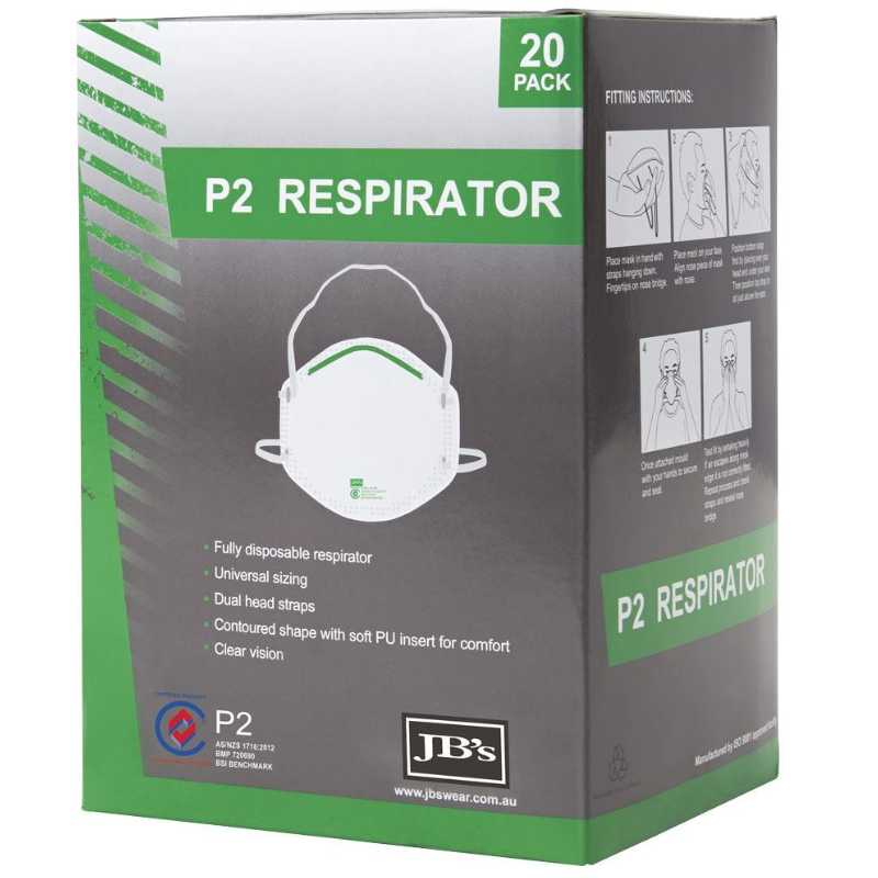 JB's P2 Respirator 8C100 - 20 Pack