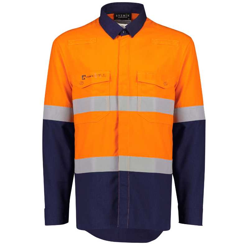 Orange Flame Lightweight Ripstop Spliced Shirt - Hoop Taped ZW180