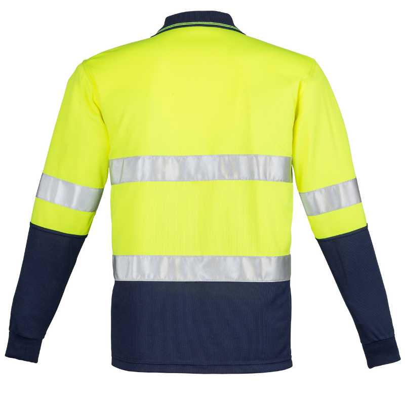 Hi Vis Spliced Long Sleeve Polo - Hoop Taped ZH235