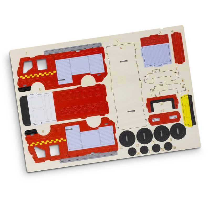 Fire Truck Wooden Model