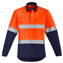 Orange Flame Hi Vis Closed Front Shirt - Hoop Taped ZW143