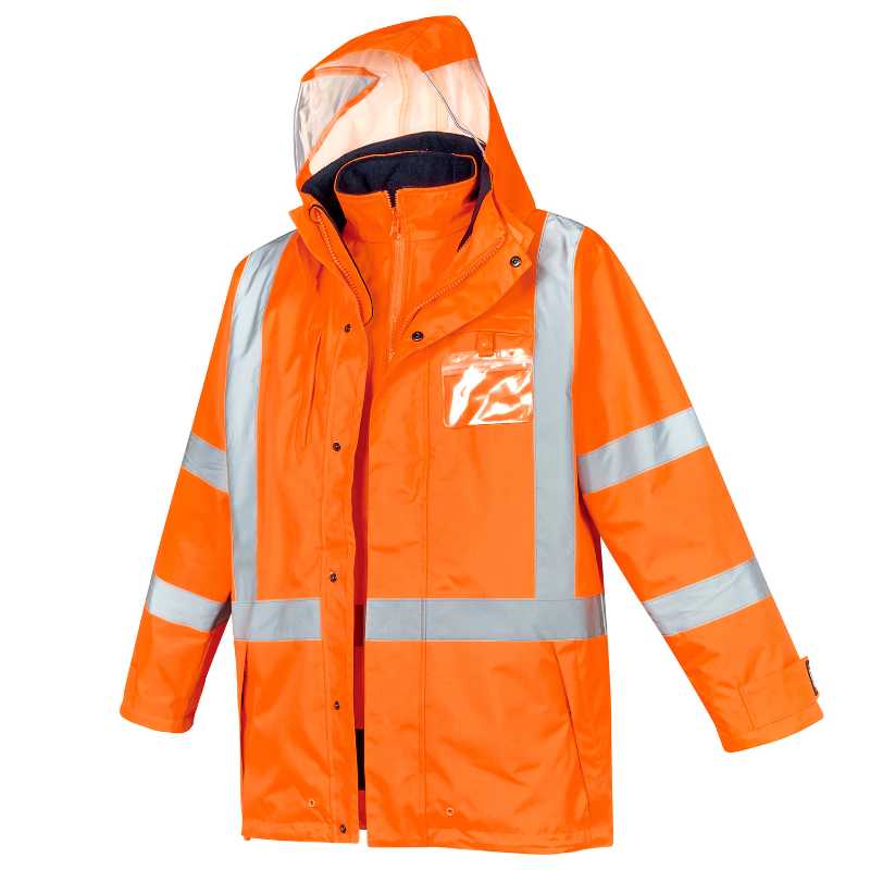 Hi Vis X Back 4 In 1 Waterproof Jacket ZJ616