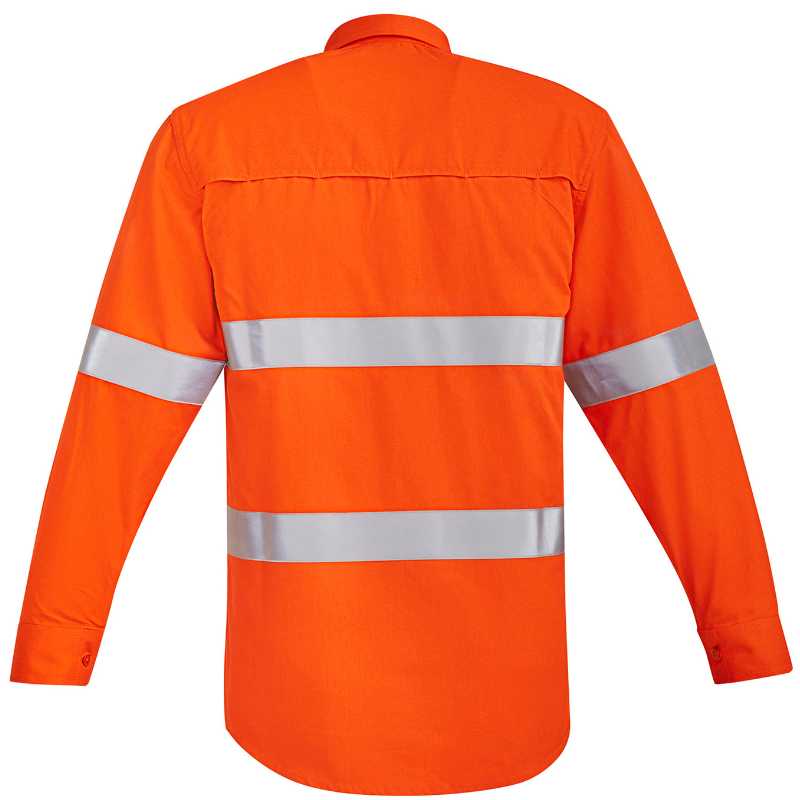 Orange Flame Hi Vis Open Front Shirt - Hoop Taped ZW145