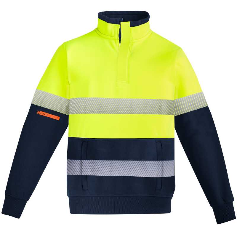 Orange Flame Hi Vis 1/4 Zip Brushed Fleece Pullover - Hoop Taped ZT150