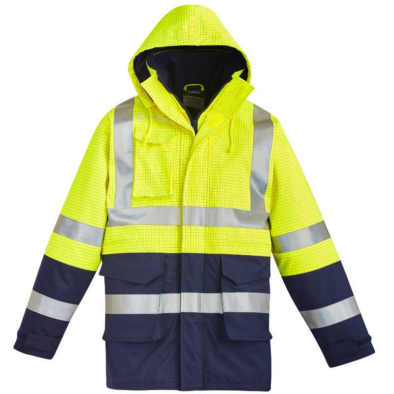 Orange Flame Arc Rated Antistatic Waterproof Jacket ZJ900