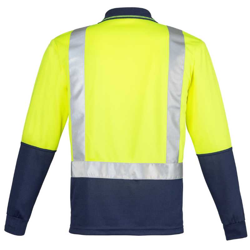 Hi Vis Spliced Long Sleeve Polo - Shoulder Taped ZH234