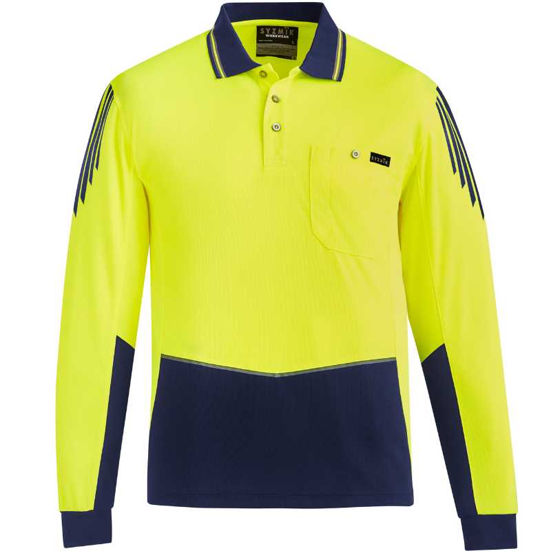 Hi Vis Flux Long Sleeve Polo ZH310