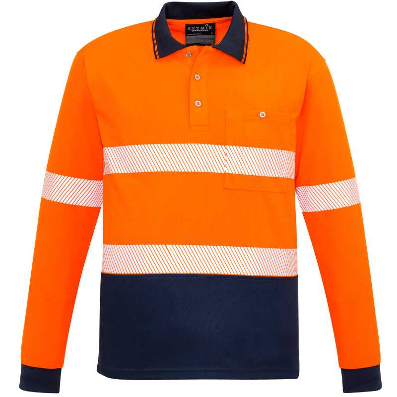 Hi Vis Segmented Tape Long Sleeve Polo ZH530