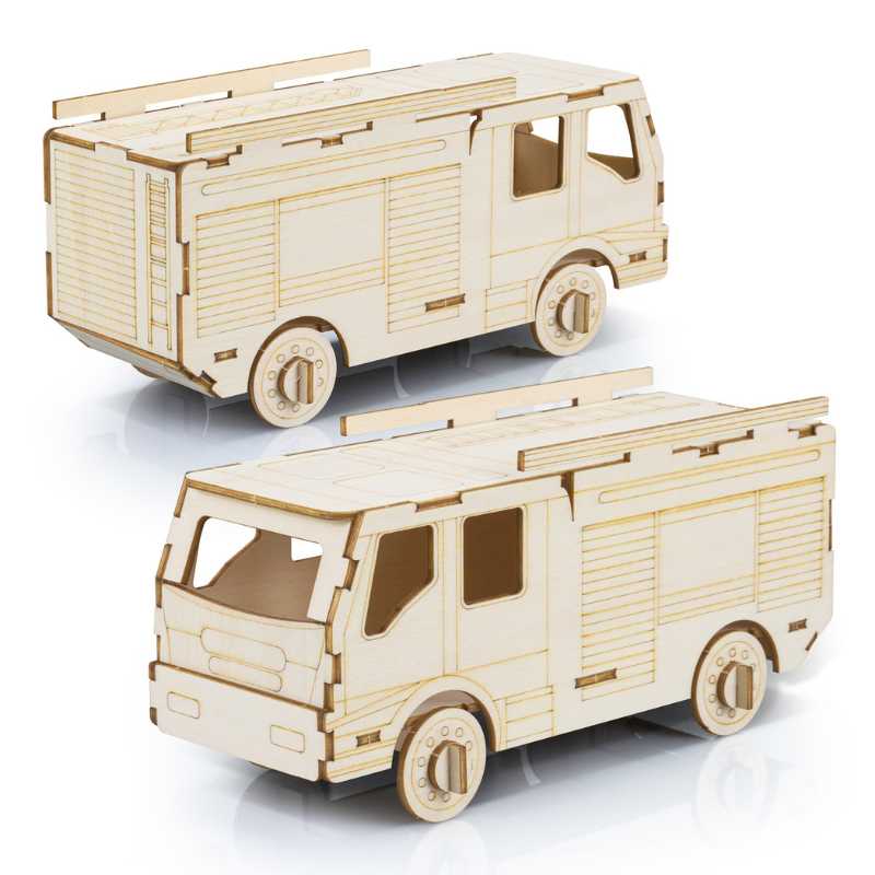 Fire Truck Wooden Model