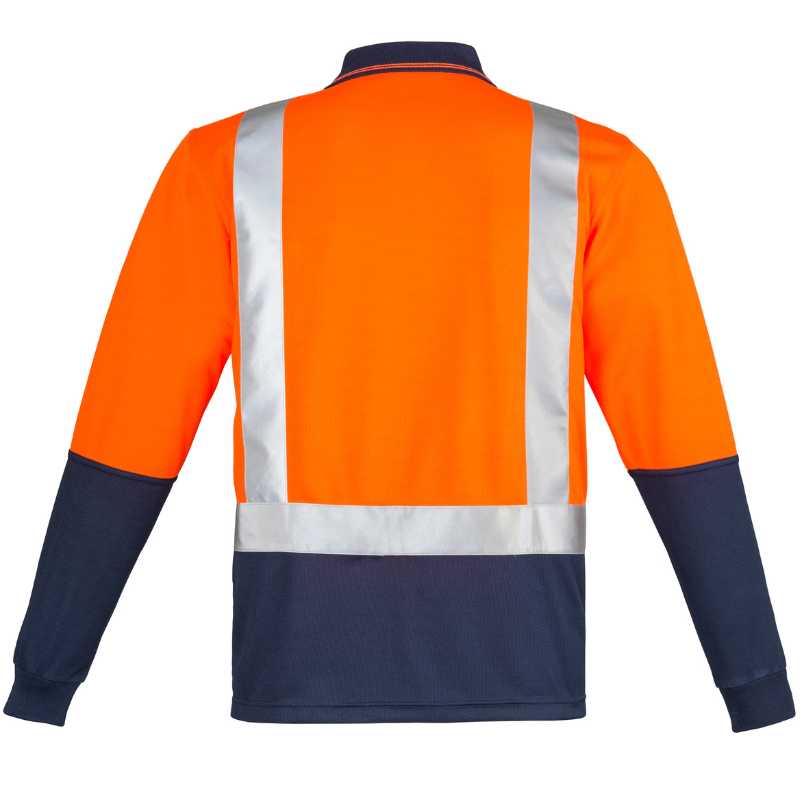 Hi Vis Spliced Long Sleeve Polo - Shoulder Taped ZH234