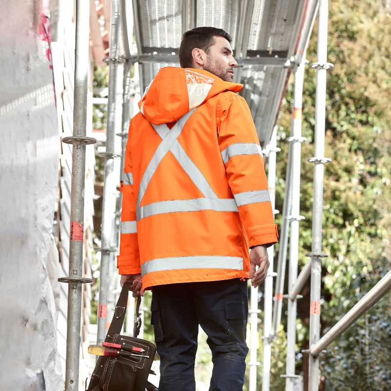 Hi Vis X Back 4 In 1 Waterproof Jacket ZJ616